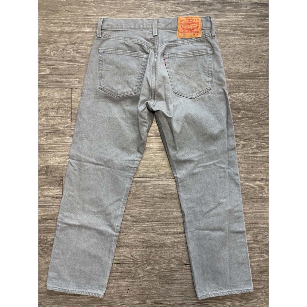 Levi's 501 Grey Straight-leg Jeans with A Red Tab Back Pocket Men's 32x30